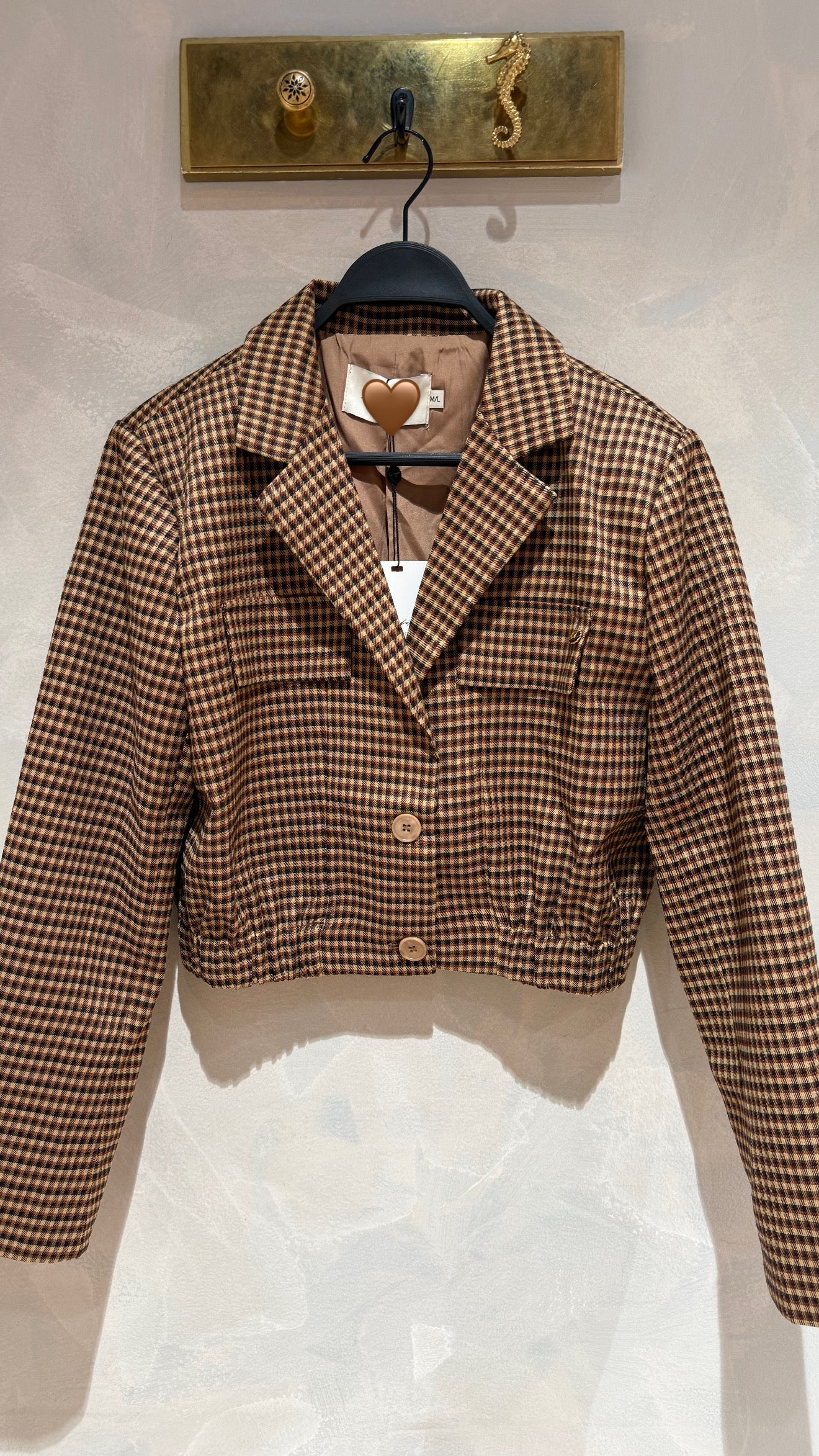 Check print blazer