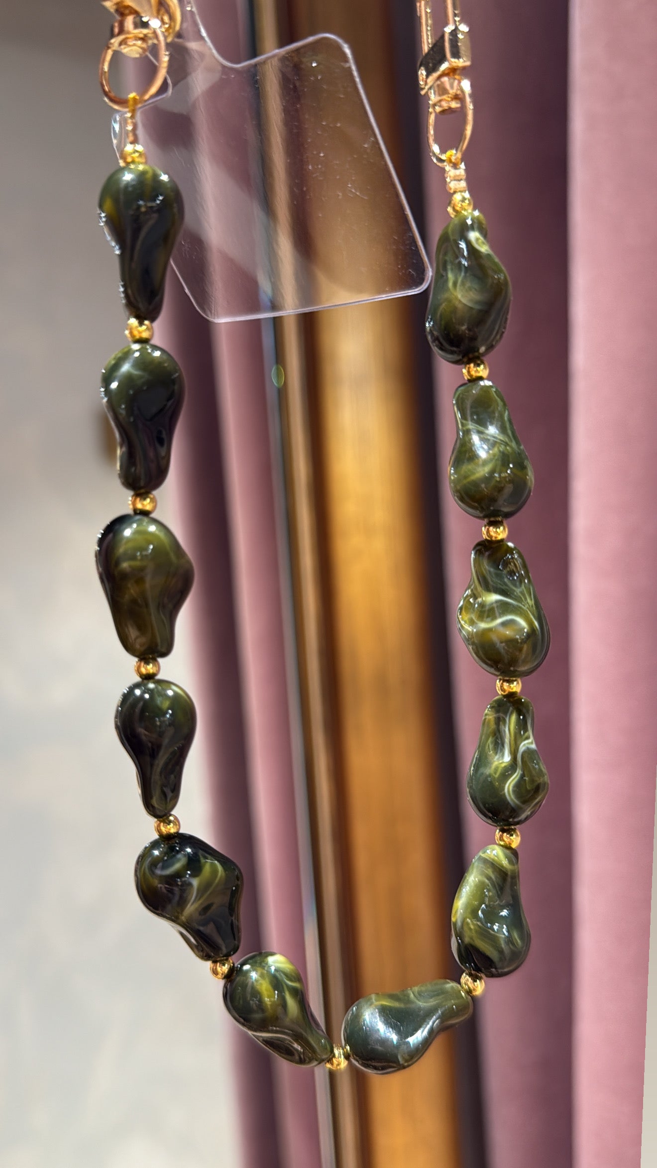 Telefoonkoord stenen - Khaki