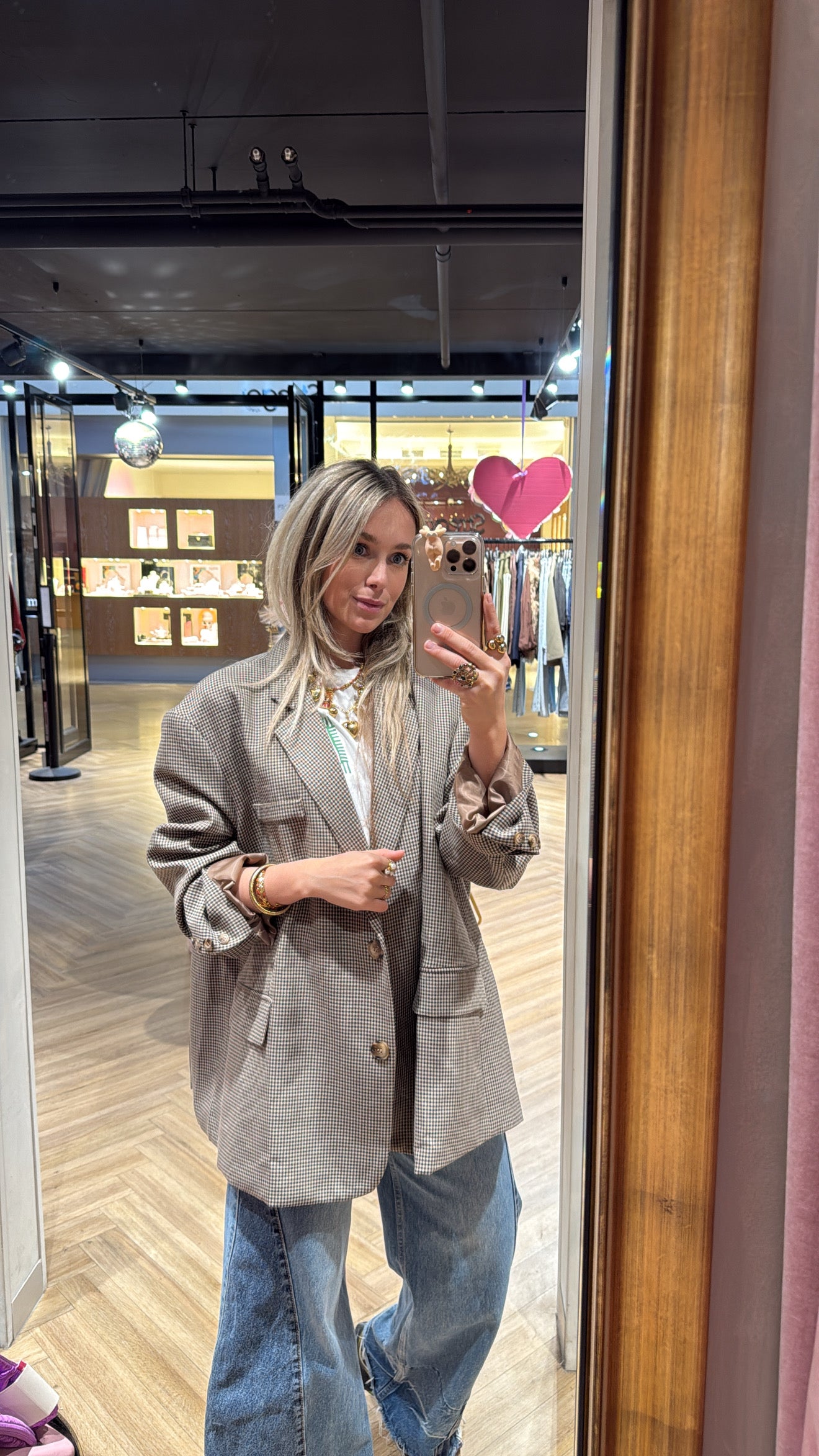 Oversized check blazer