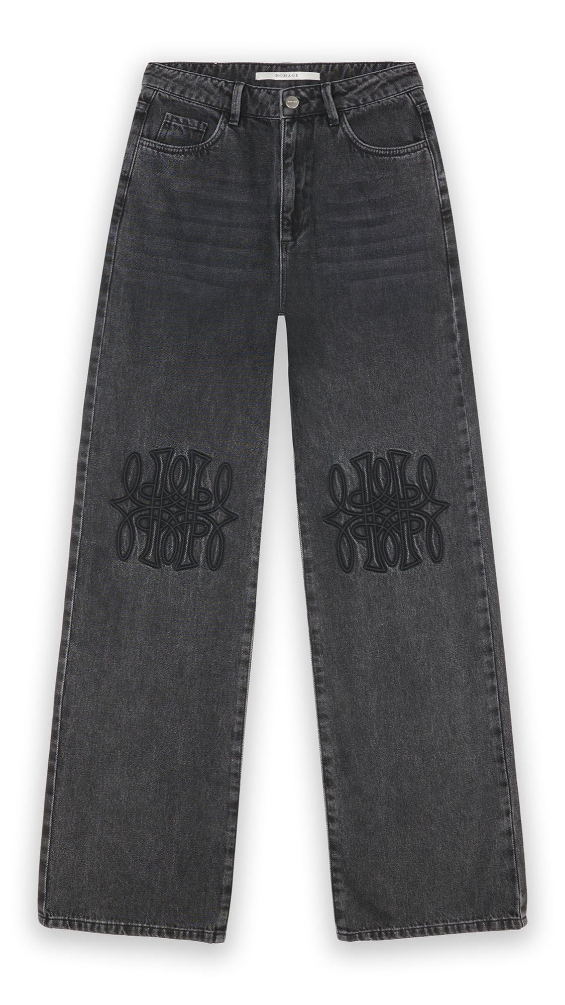 Homage - Straight Leg Jeans With Knee Detail