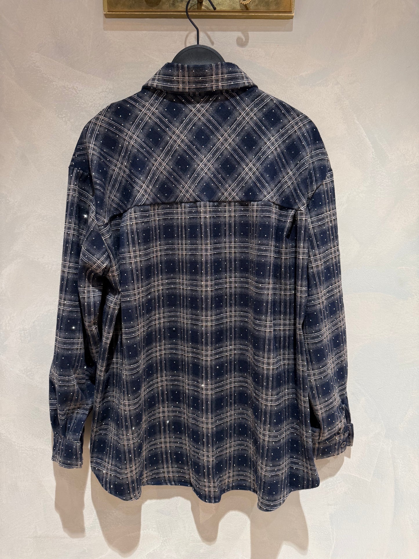 Check print blouse - strass