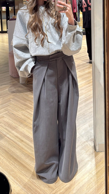 Pantalon met plooi detail