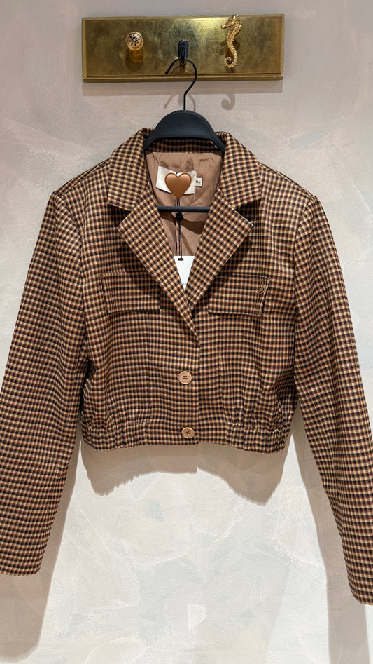 Check print blazer