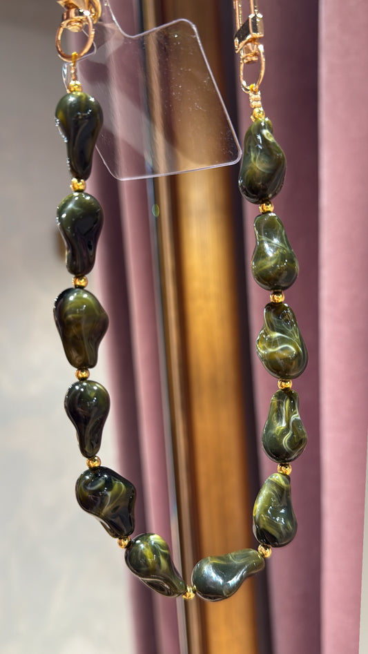 Telefoonkoord stenen - Khaki