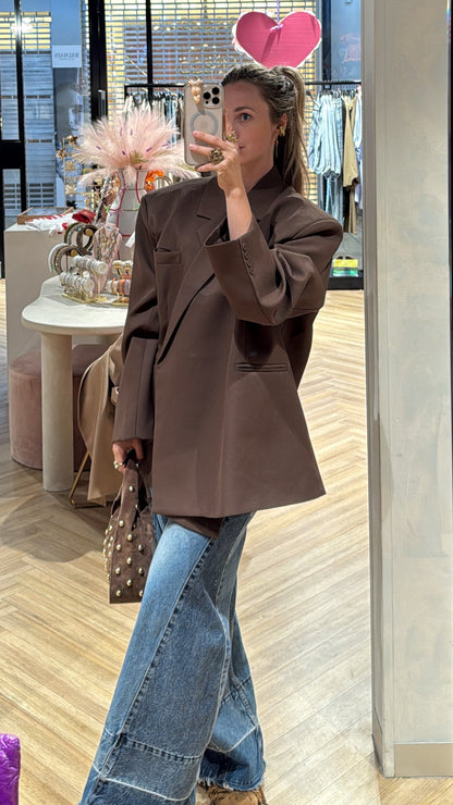 Oversized blazer  - Brown