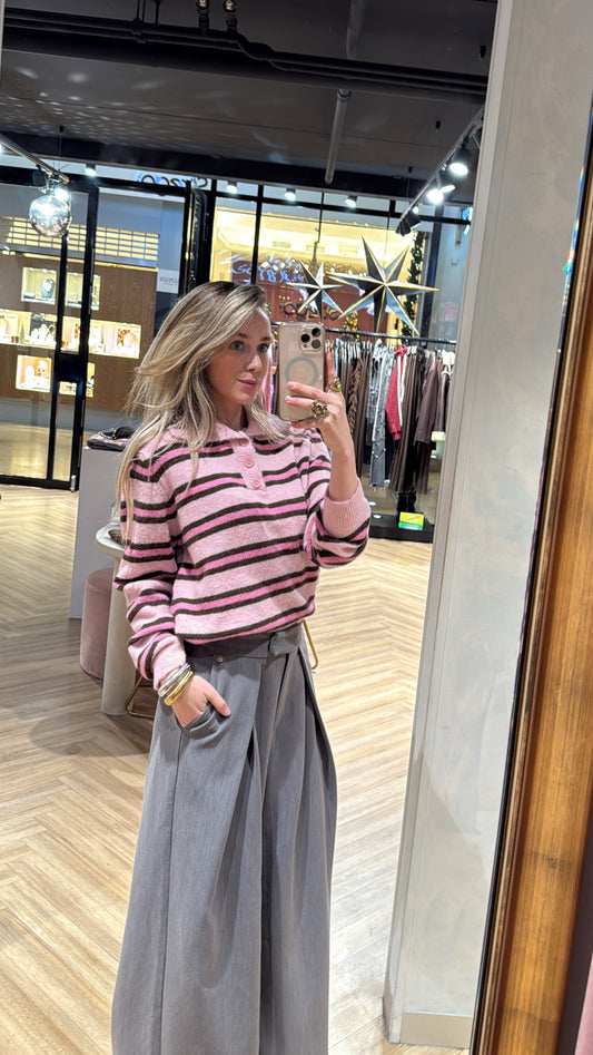 Knitted stripe sweater
