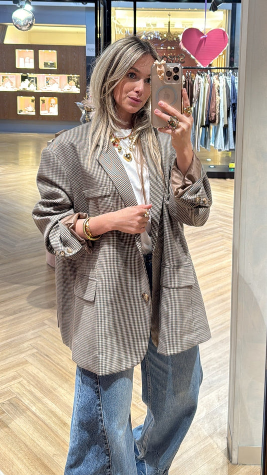Oversized check blazer