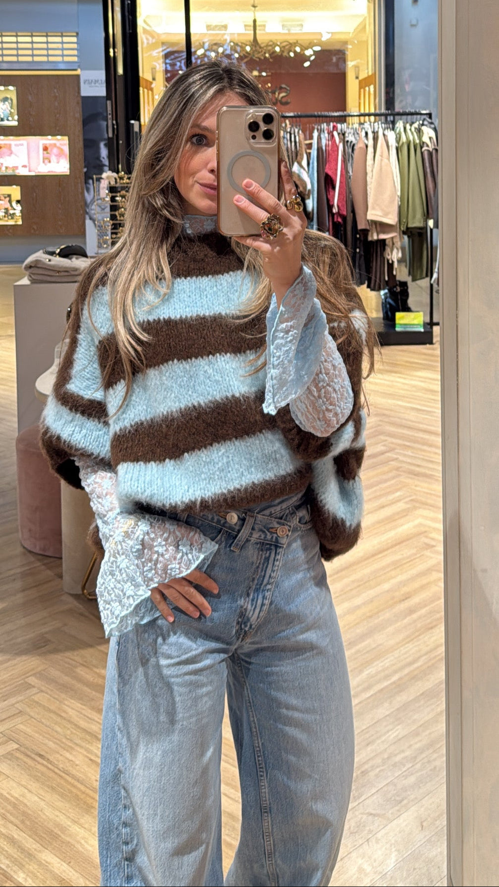 Knitted sweater - korte mouw