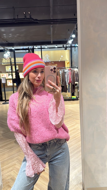 Knitted sweater - korte mouw