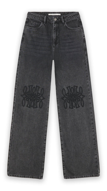 Homage - Straight Leg Jeans With Knee Detail