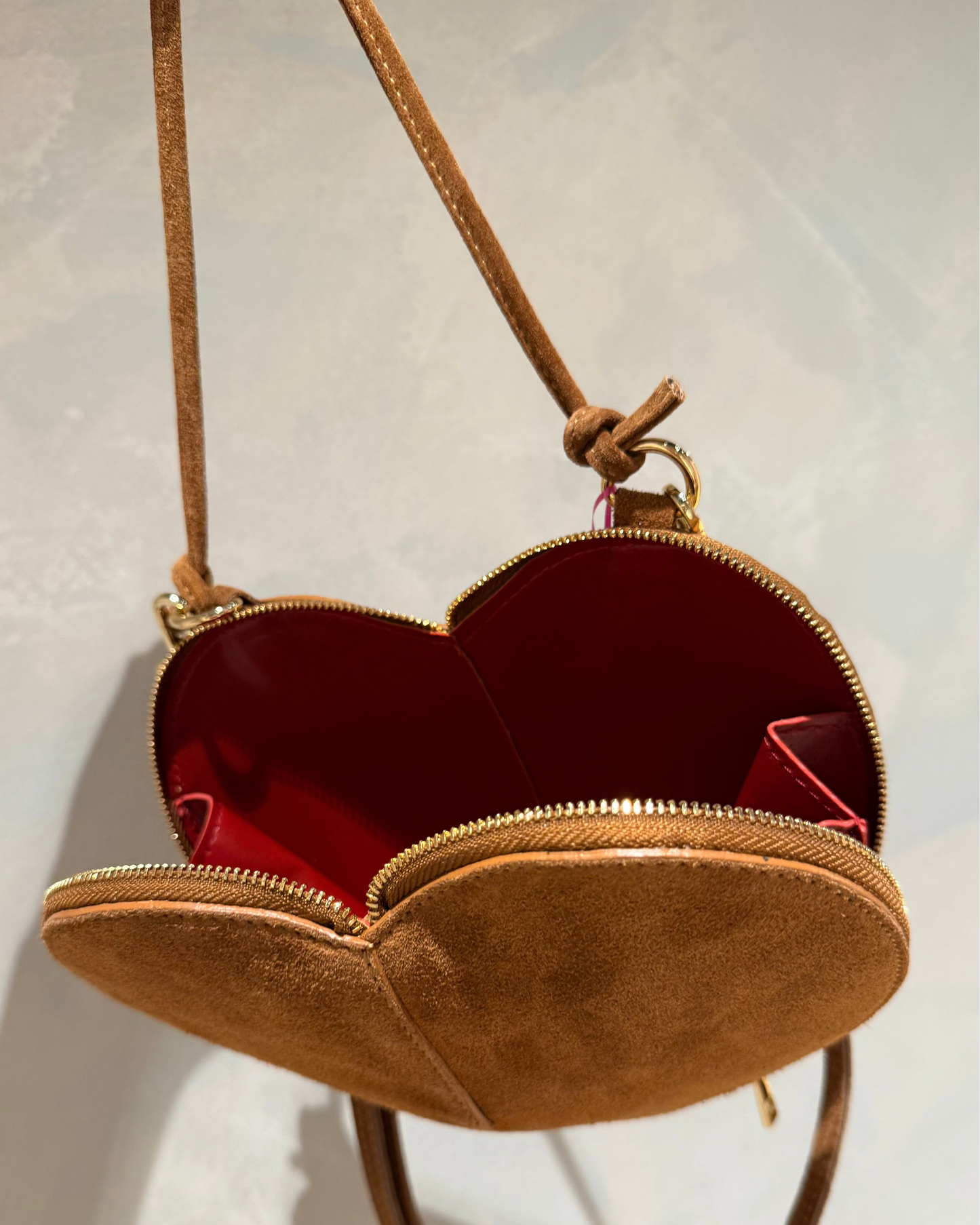 Suede bag - Heart