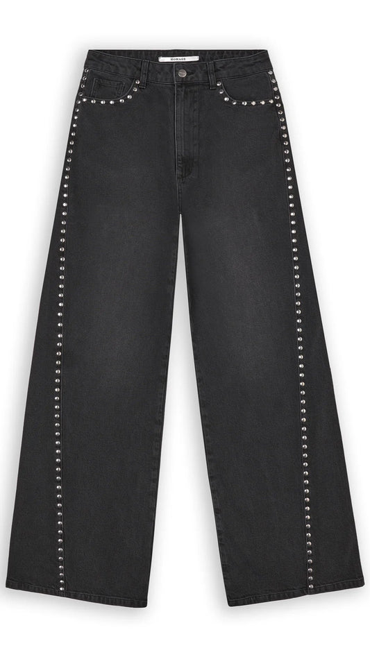 Homage - Palazzo Jeans With Studs