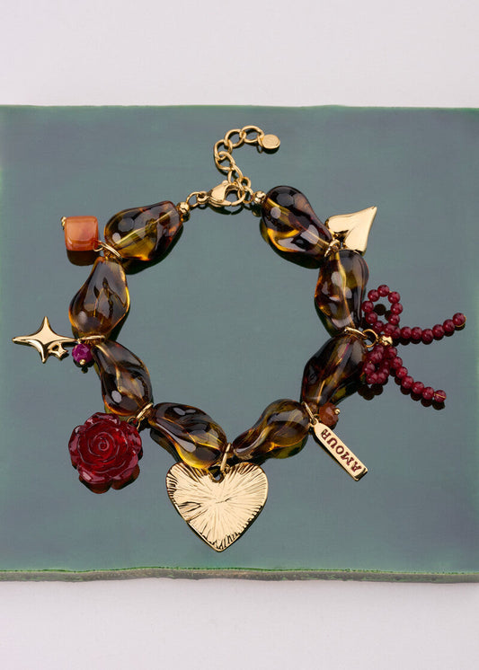 My jewellery - Panterprint kralen armband met bedels
