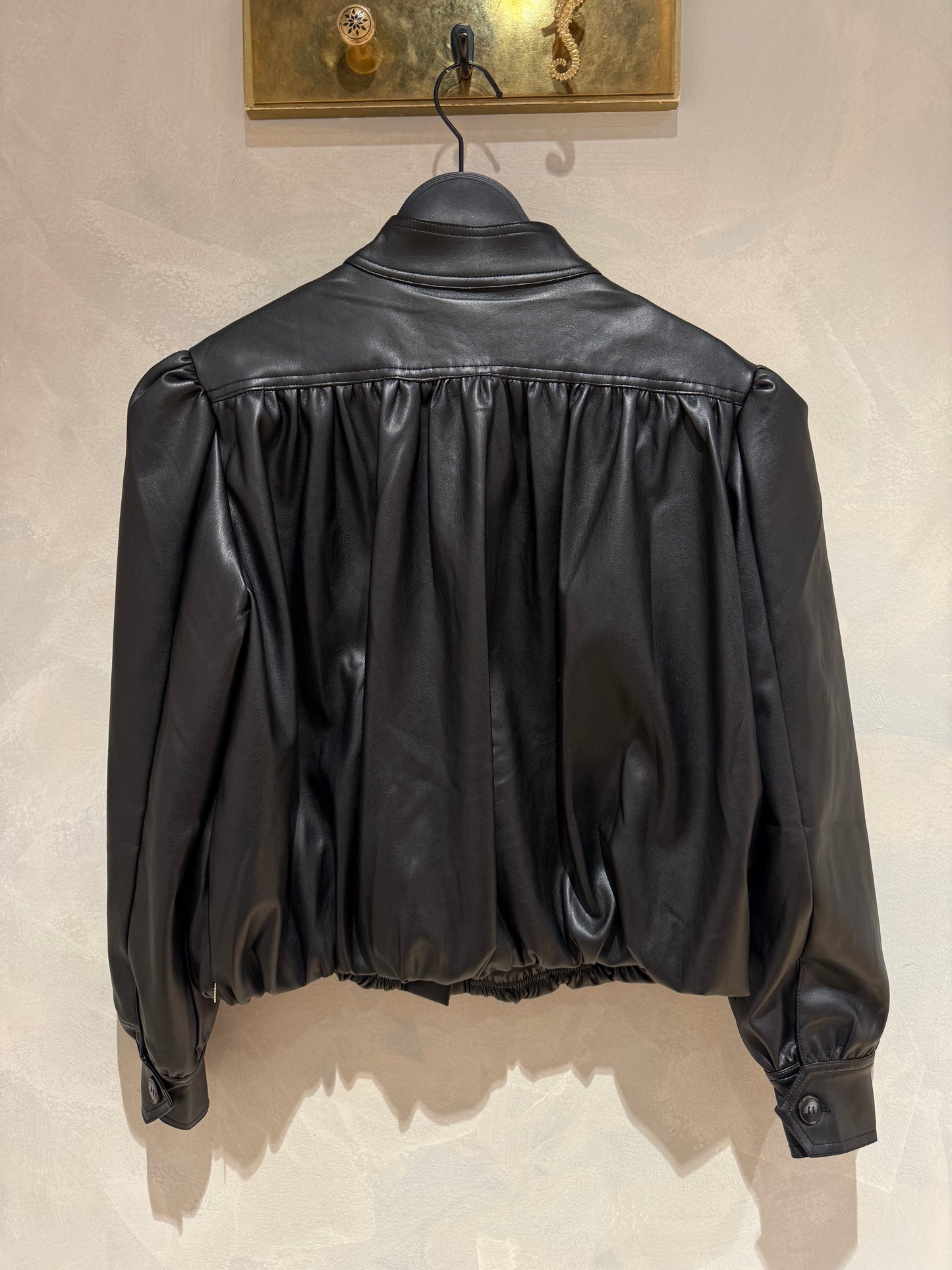 Cropped leather jacket - Veerle