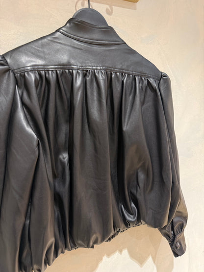 Cropped leather jacket - Veerle