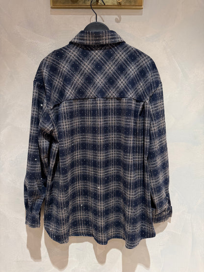 Check print blouse - strass