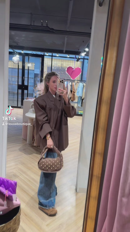 Oversized blazer  - Brown