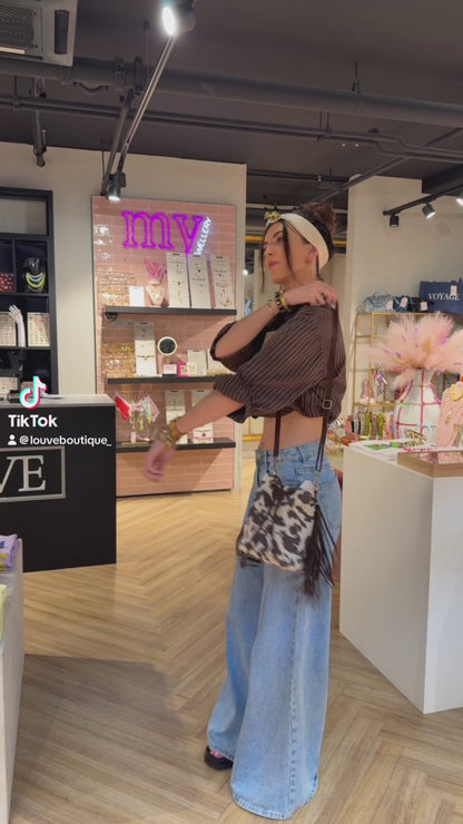 Leather shoulder bag - cow