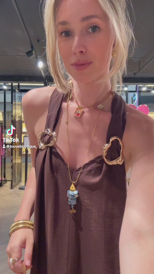 Maxi dress - gesp bruin