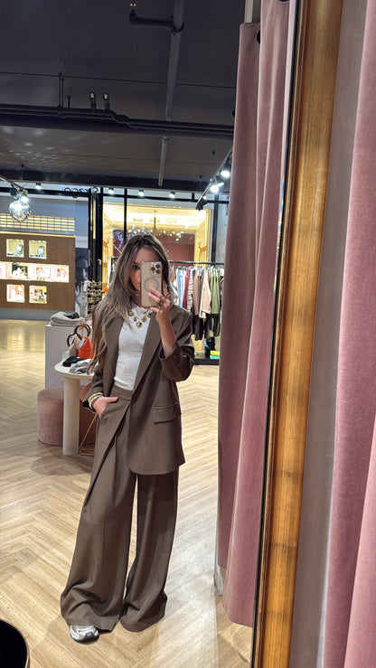 Straight blazer - brown