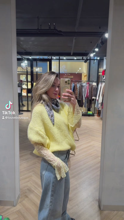 Knitted sweater - korte mouw