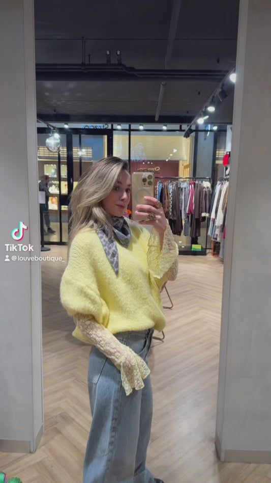 Knitted sweater - korte mouw