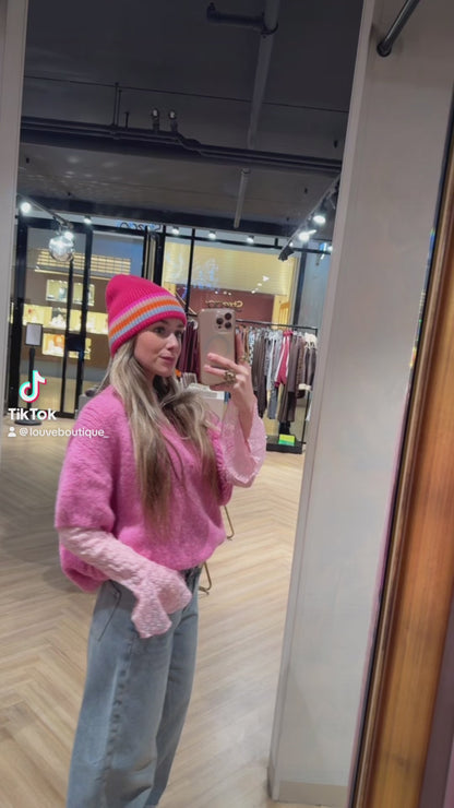 Knitted sweater - korte mouw